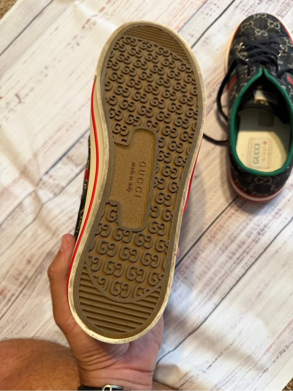 Gucci Tennis 1977 Authentic Black Ivory Size 9+